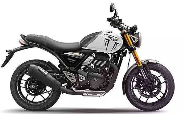 Genuine Leather Daimond Black Tank Pad with White Thread Compatible with Triumph Speed & Scrambler 400