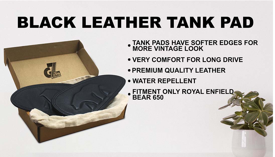 Leather Black Tank Pads For Royal Enfield Bear 650