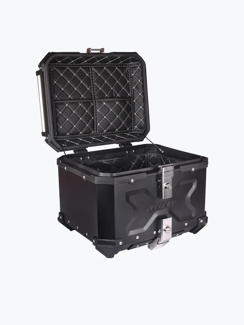 Jb Racing Top Box 45L Black Premium With Back Rest Pad For All Motercycle