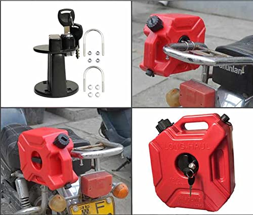 Universal 5 Liter Fuel Jerry Can With Clamp and Cap 1 Pair Yellow For Universal Motorcycle Fuel Container Heavy Duty construction for Petrol/diesel/kerosene Storage
