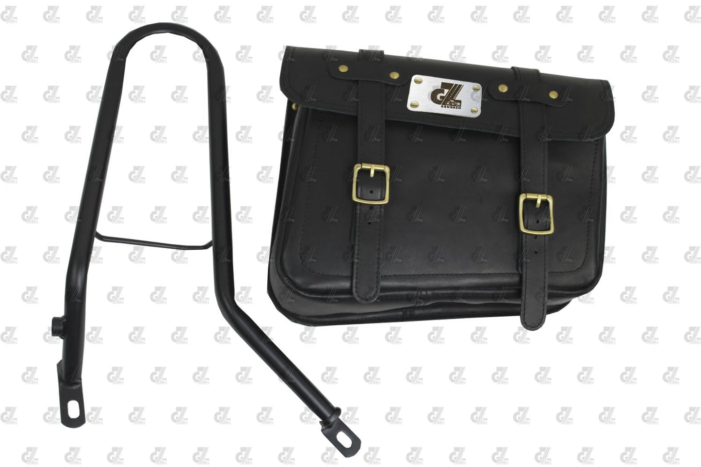 Leathe Saddle Pannier Bag Pair Black Color with Mount for Interceptor & Continental Gt 650
