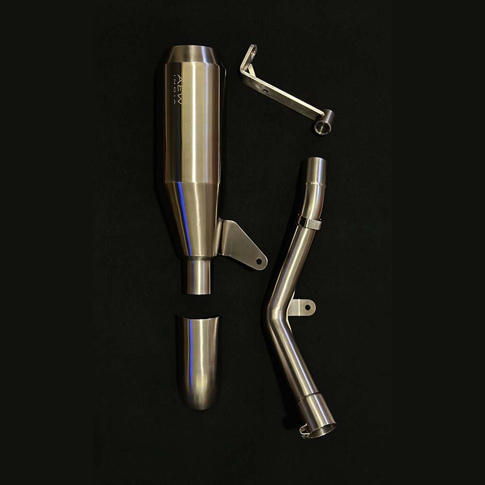 AEW EDGE Exhaust With Mid Pipe Matt polish For New Himalayan 450
