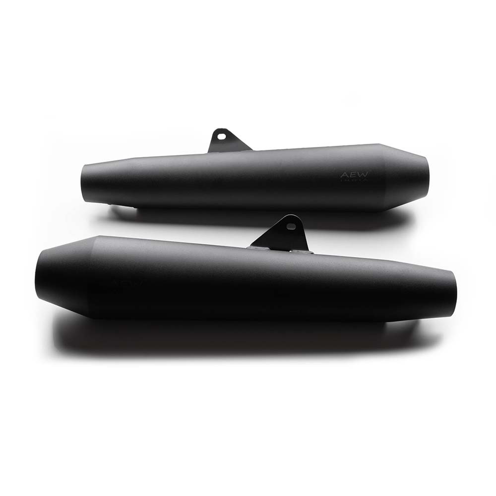 AEW TE 102 MEGAPHONE EXHAUST SILENCER STAINLESS STEEL MATT BLACK POLISH FOR INTERCEPTOR /CONTINRNTAL GT 650