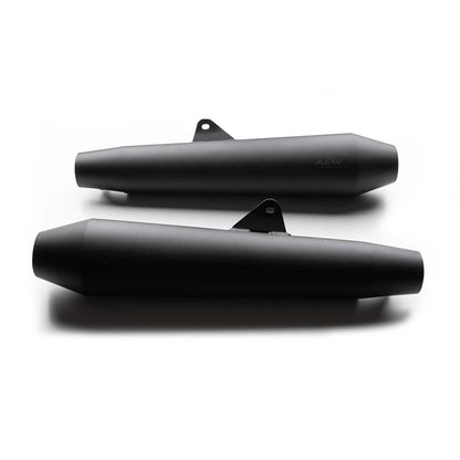 AEW TE 102 MEGAPHONE EXHAUST SILENCER STAINLESS STEEL MATT BLACK POLISH FOR INTERCEPTOR /CONTINRNTAL GT 650