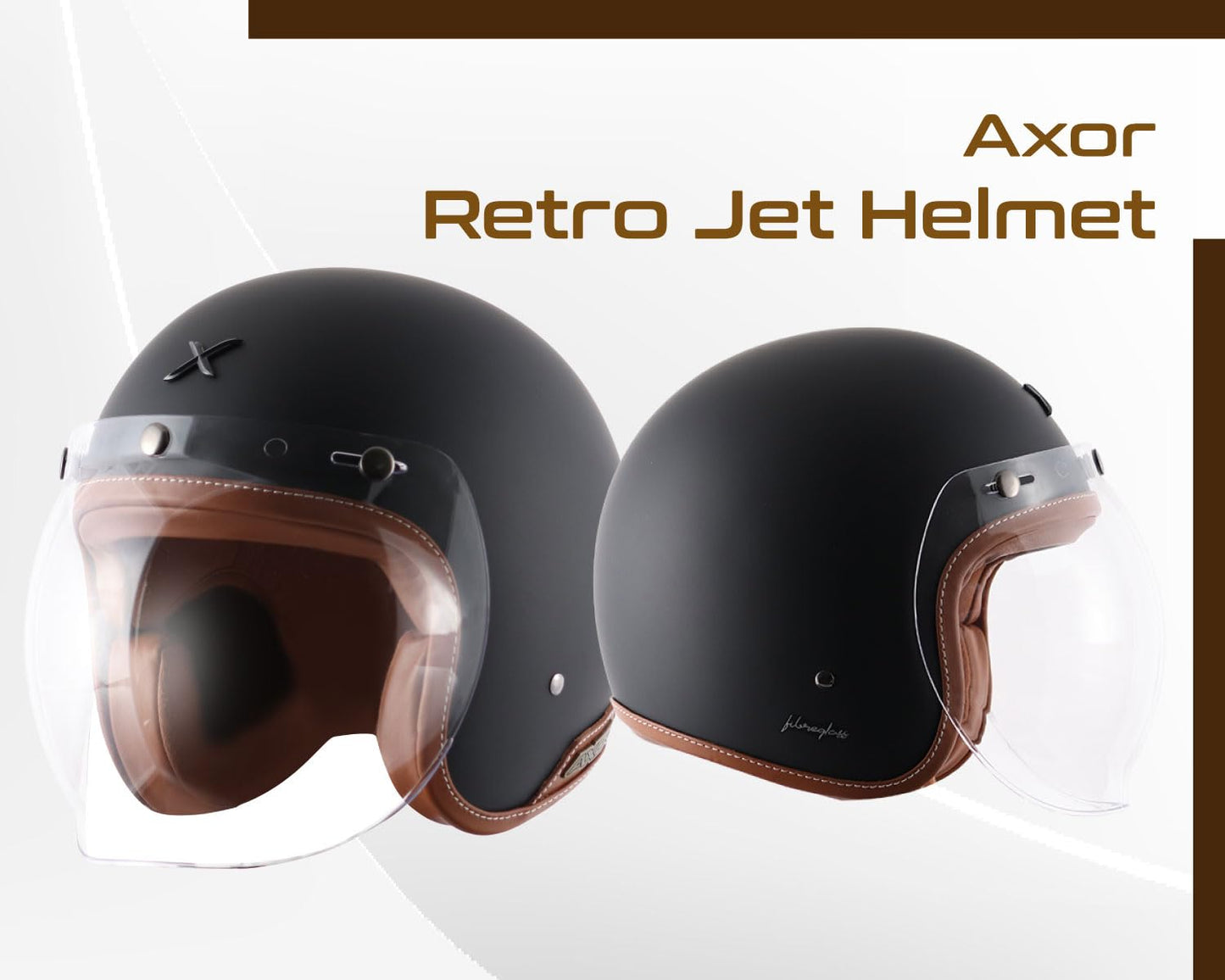 Axor Retro Jet Open Face Helmet Dull Black