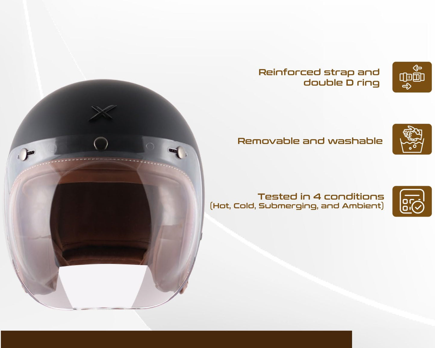 Axor Retro Jet Open Face Helmet Dull Black