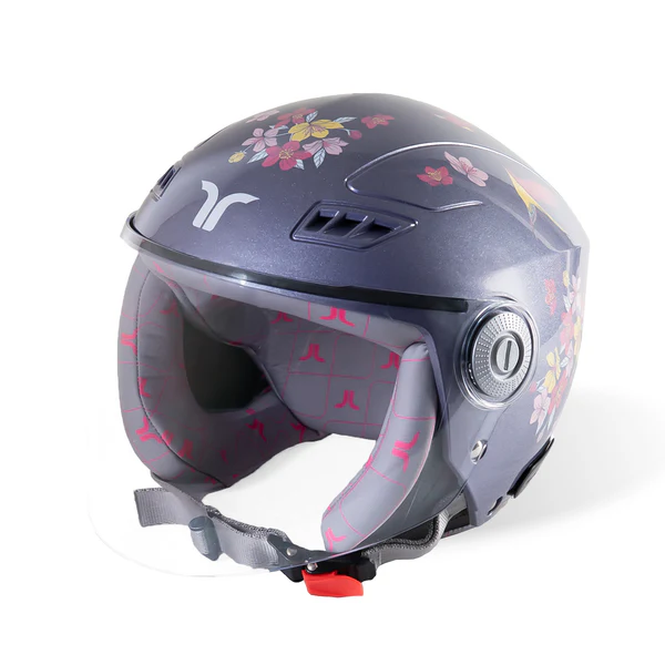 BLOSSOM LILAC BLUSH  CUCOON WOMEN HALF FACE HELMET SIZE M