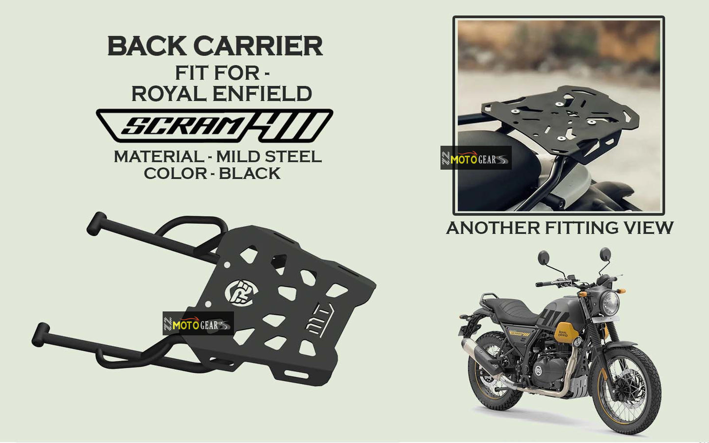 MOTO TORQUE BACK CARRIER FOR ROYAL ENFIELD SCRAM 411