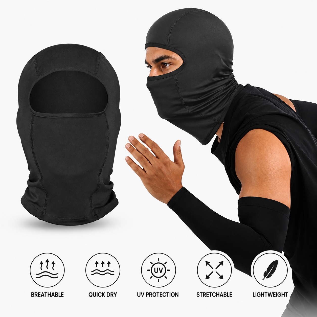 Balaclava & Arm Sleeves for Men & Women Full Face Mask for Bikers Helm – My  Store