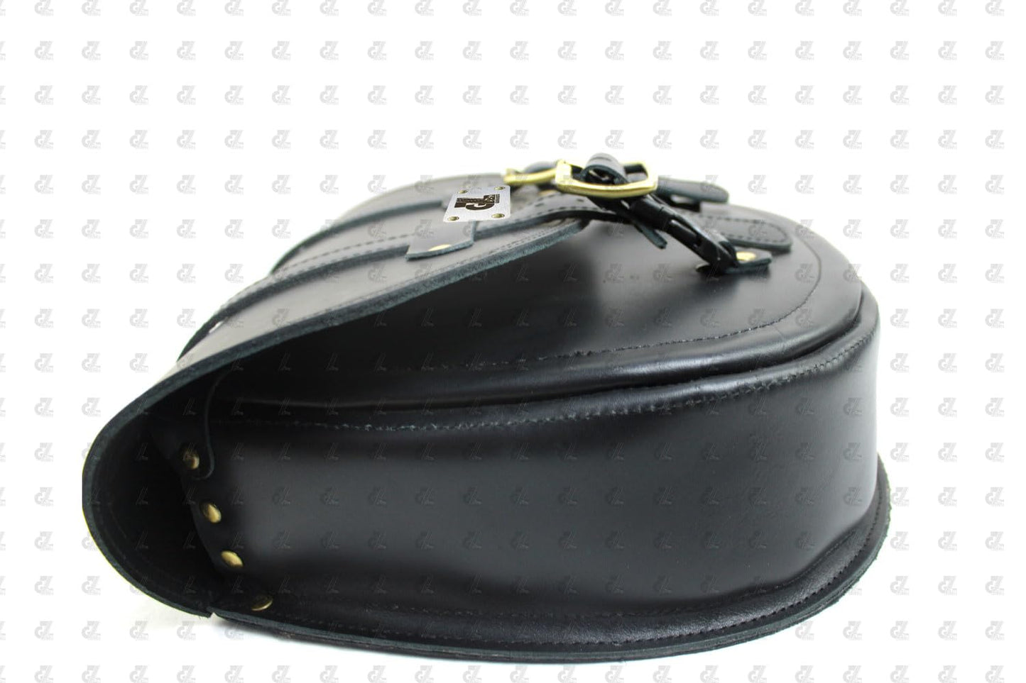 Black Leather Saddle Bag with Saddle Stay Pair Hunter 350