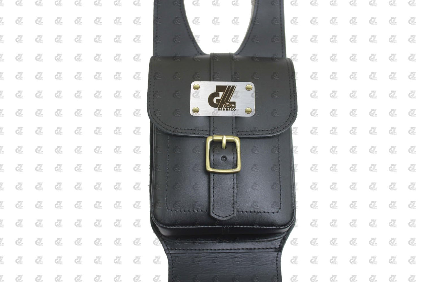 Black Leather Tank Strap Bag for Royal Enfield Classic Reborn 350