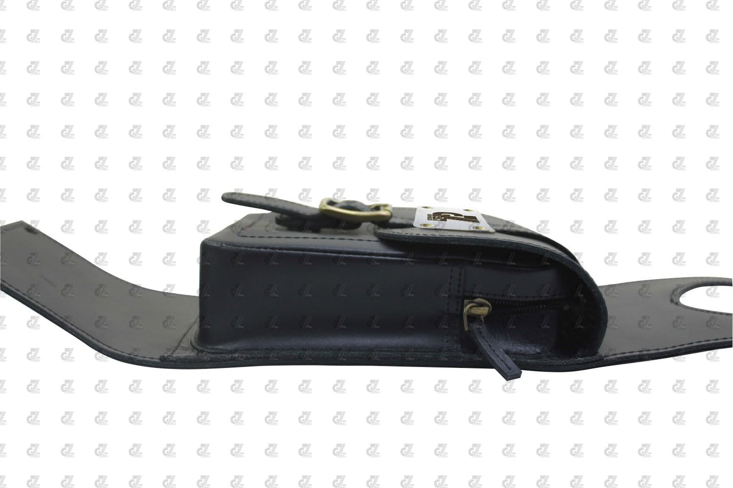 Black Leather Tank Strap Bag for Royal Enfield Classic Reborn 350