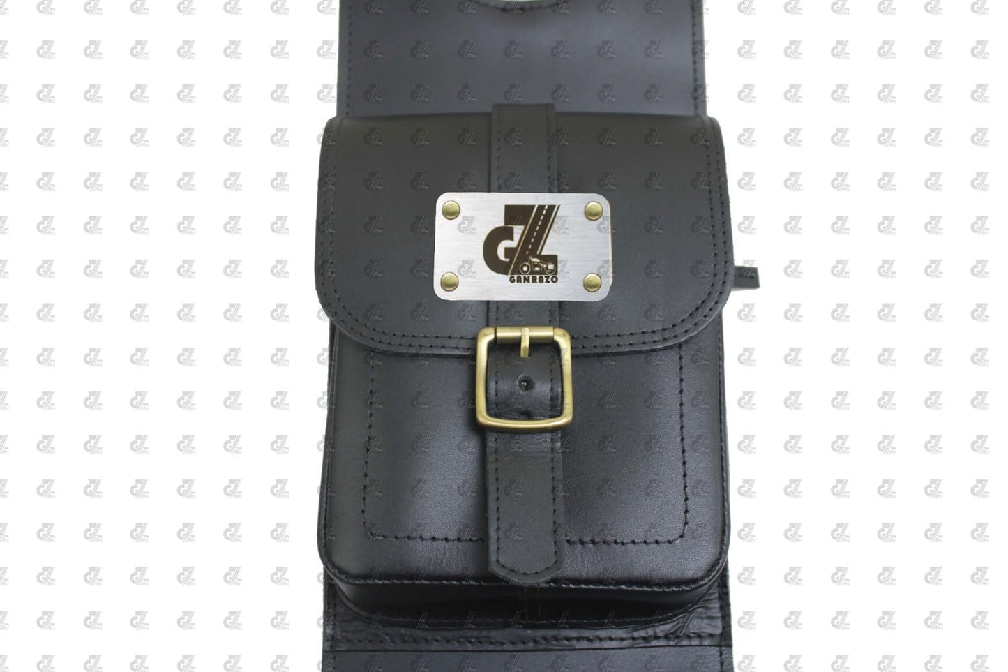 Black Leather Tank Strap Bag for Royal Enfield Classic Reborn 350