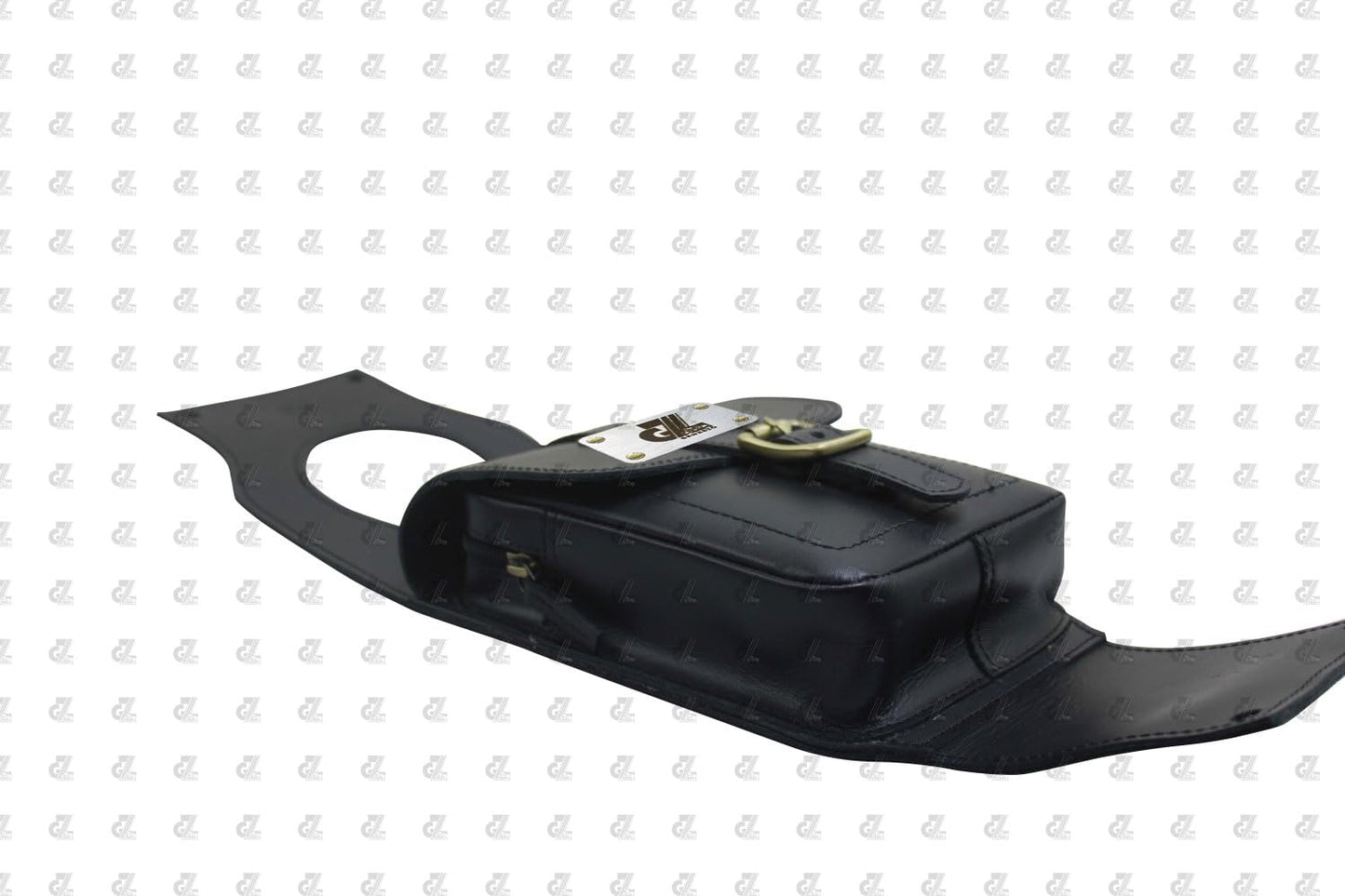 Black Leather Tank Strap Bag for Royal Enfield Classic Reborn 350