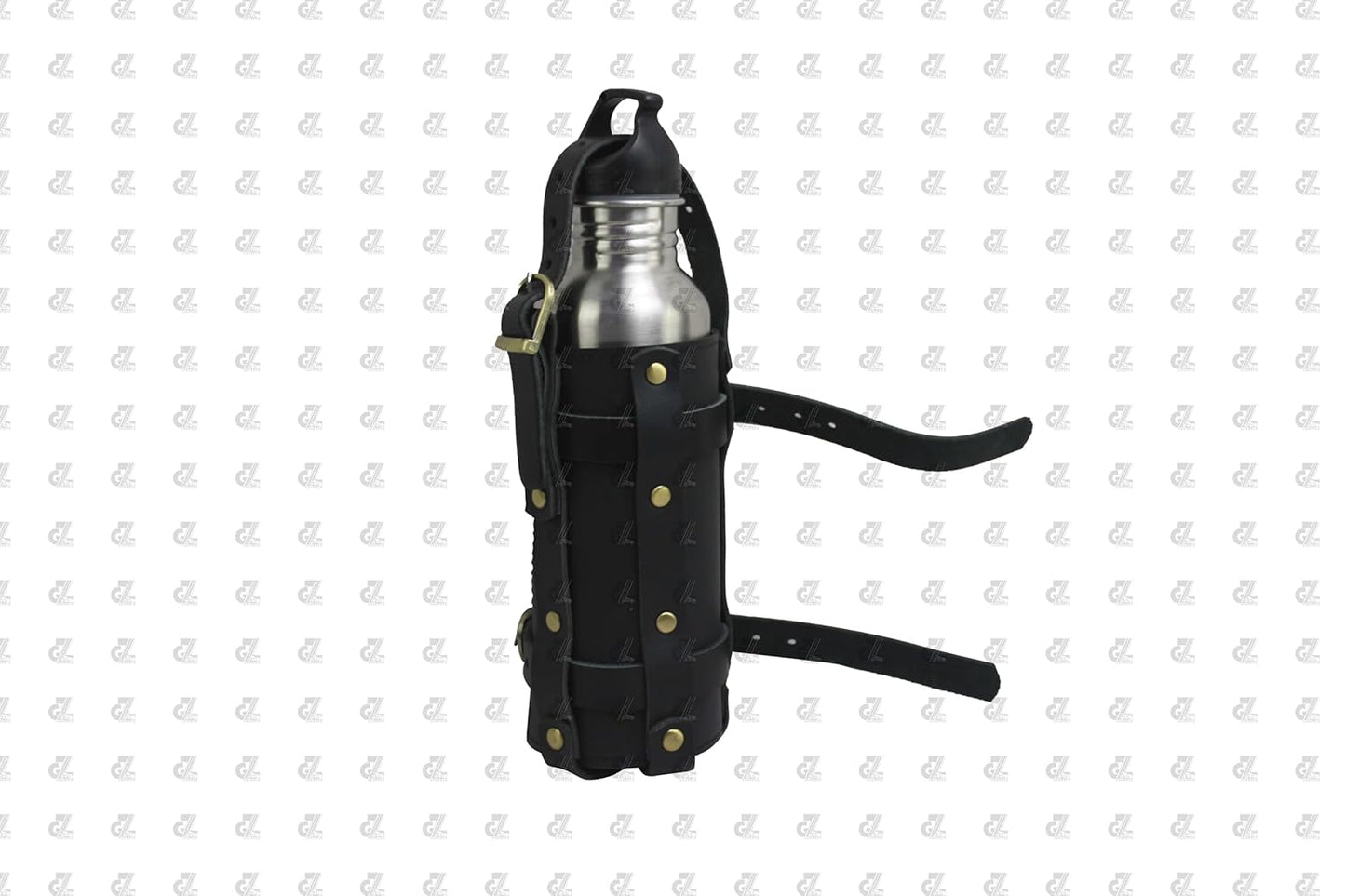 Black Leather Water Bottle Holder for Universal Motorcycle