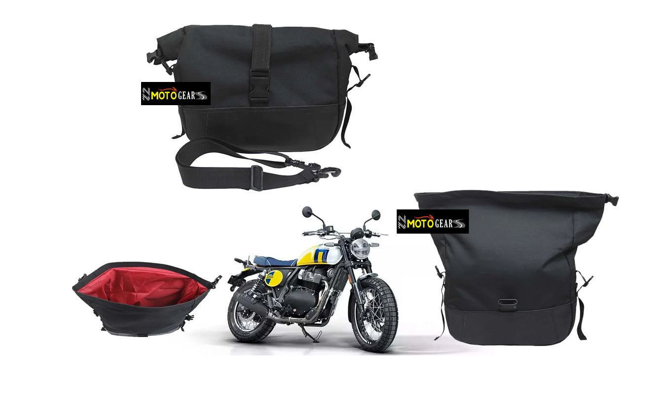 Black Soft Panniers Bags Pair Compatible With Royal Enfield Bear 650