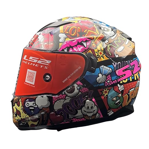 LS2 FF320 STREAM EVO COMICS BLACK HELMET (D-RING)