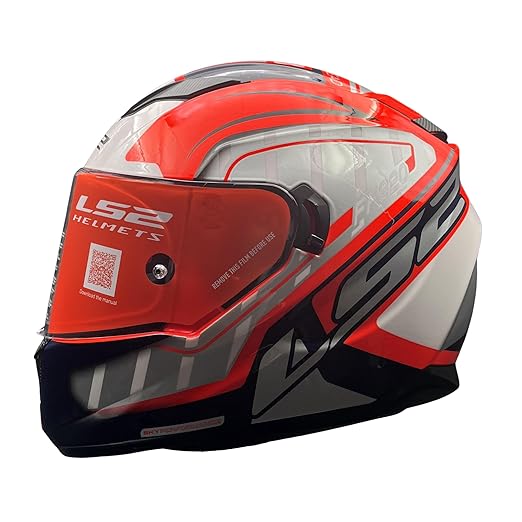 LS2 FF320 STREAM EVO LETAILS GRAY RED HELMET (D-RING)