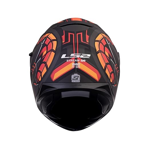 LS2 FF320 STREAM EVO ZUKO MATT BLACK HI-VIZ ORANGE HELMET