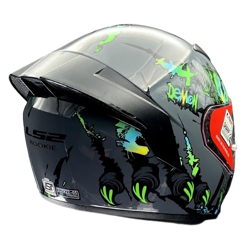 LS2 FF352 ROOKIE DEMON DARK GREY GREEN HELMET