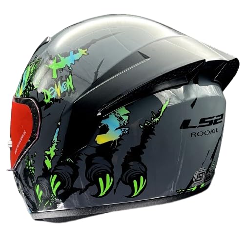 LS2 FF352 ROOKIE DEMON DARK GREY GREEN HELMET