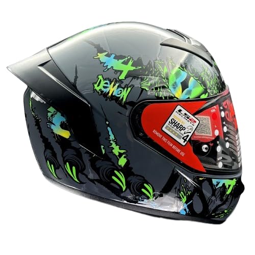 LS2 FF352 ROOKIE DEMON DARK GREY GREEN HELMET