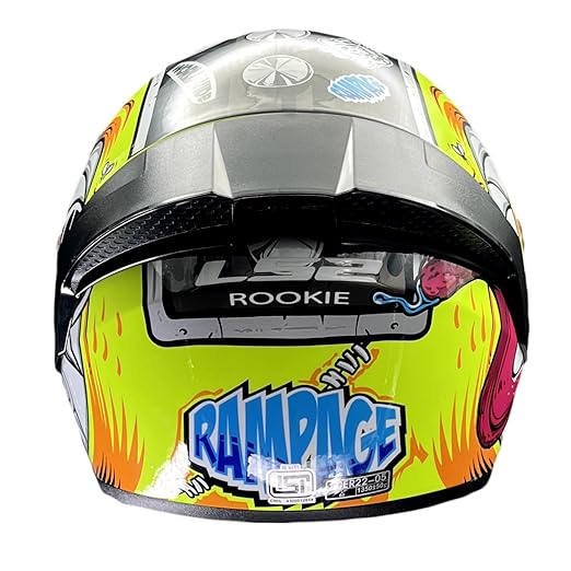LS2 FF352 ROOKIA RAMPAGE FLUO YELLOW HELMET M, L SIZE