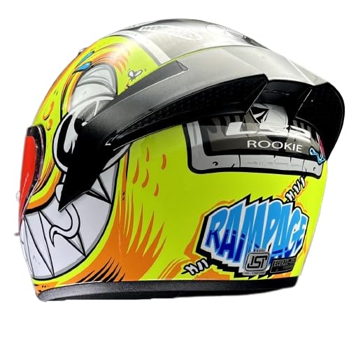 LS2 FF352 ROOKIA RAMPAGE FLUO YELLOW HELMET M, L SIZE