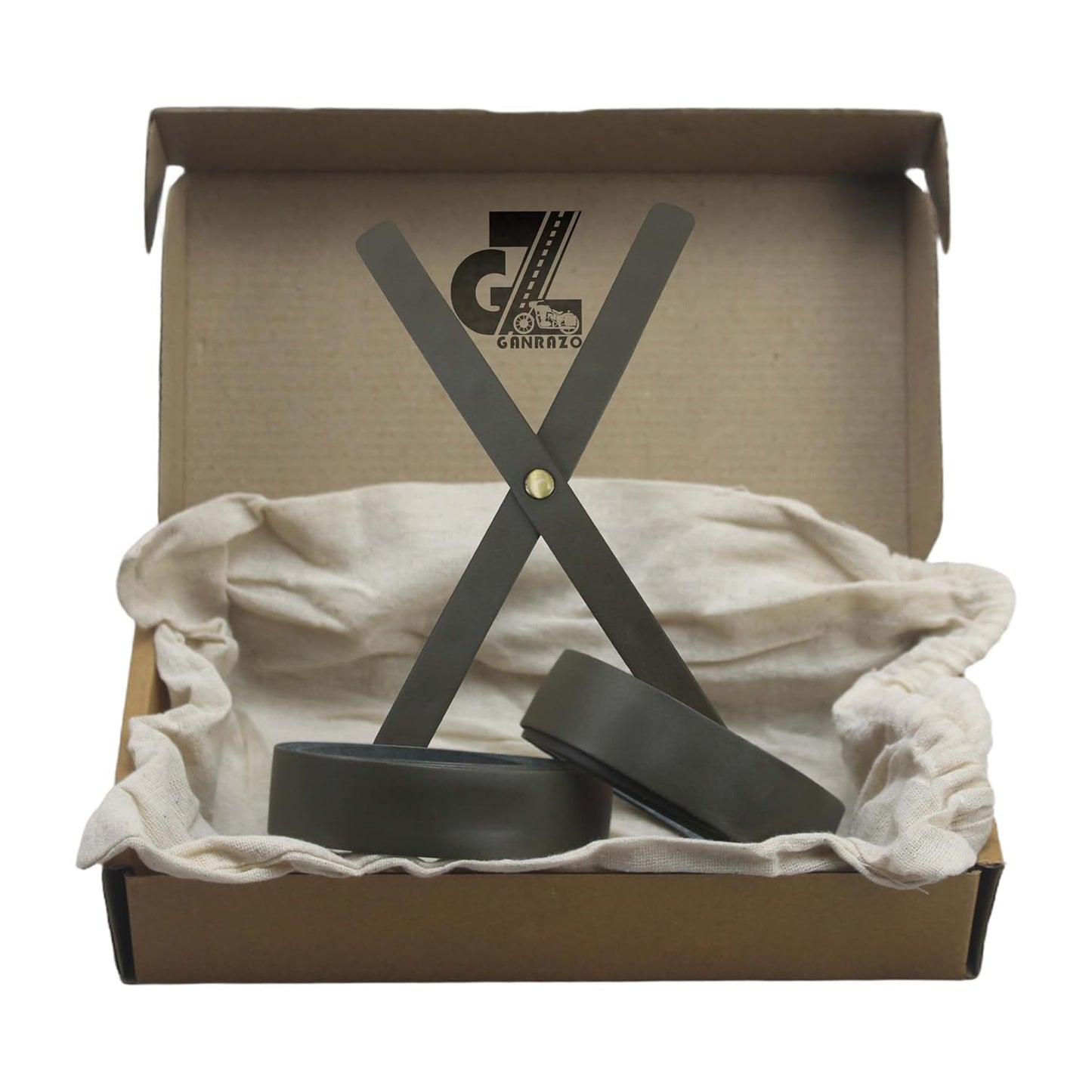 GENUINE LEATHER BLACK TANK PAD COMBO HEADLIGHT X & HANDGRIP STRAPS OLIVE COMPATIBLE WITH TRIUMPH SPEED & SCRAMBLER 400