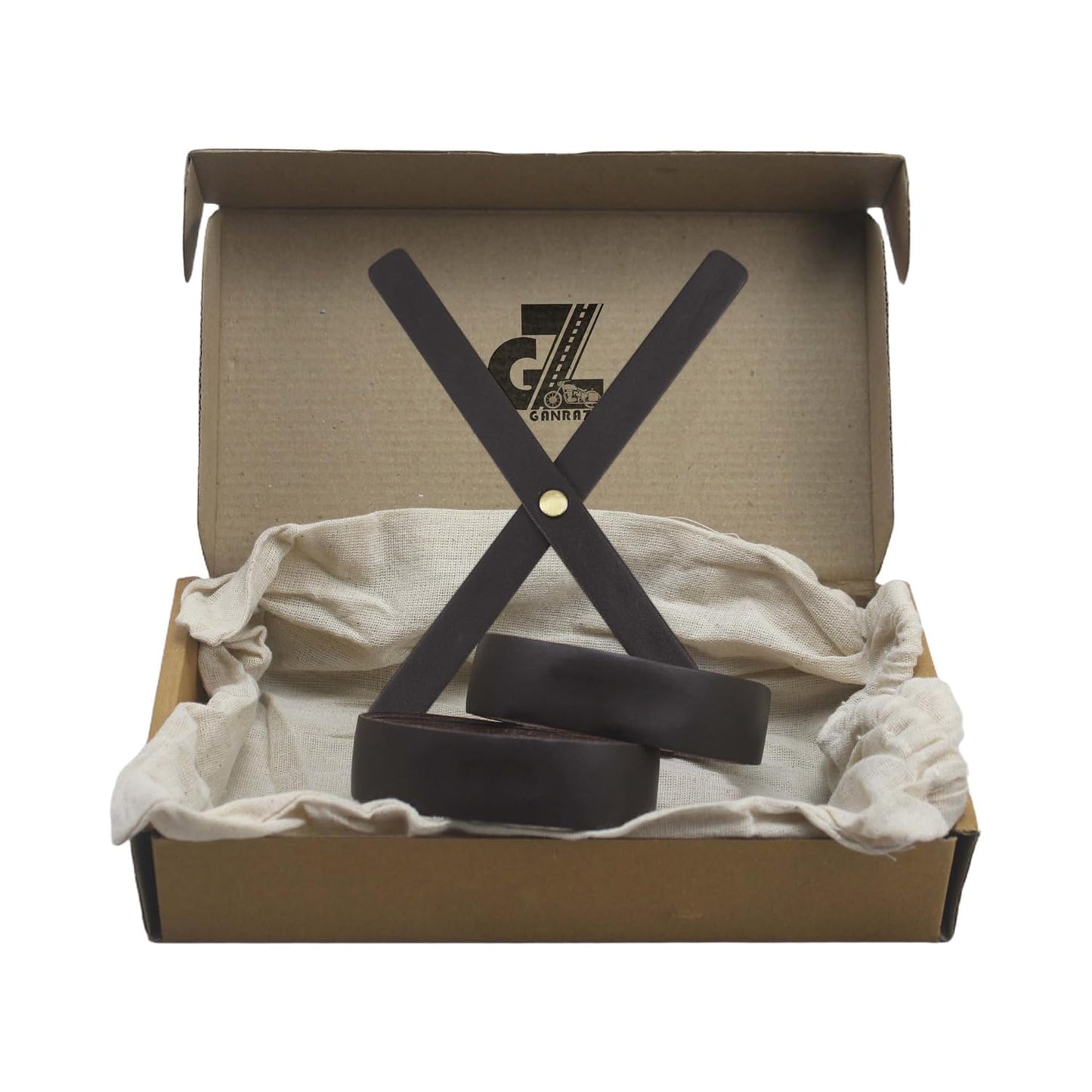 Genuine Leather Black Tank Pads Combo Headlight X & Handgrip Straps Dark Brown Compatible with Royal Enfield Bear 650