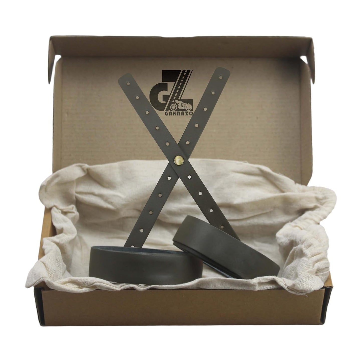 Genuine Leather Diamond Black Tank Pad with Black Thread Combo Headlight X Perforated & Handgrip Straps Olive Compatible with Royal Enfield Himalayan 411