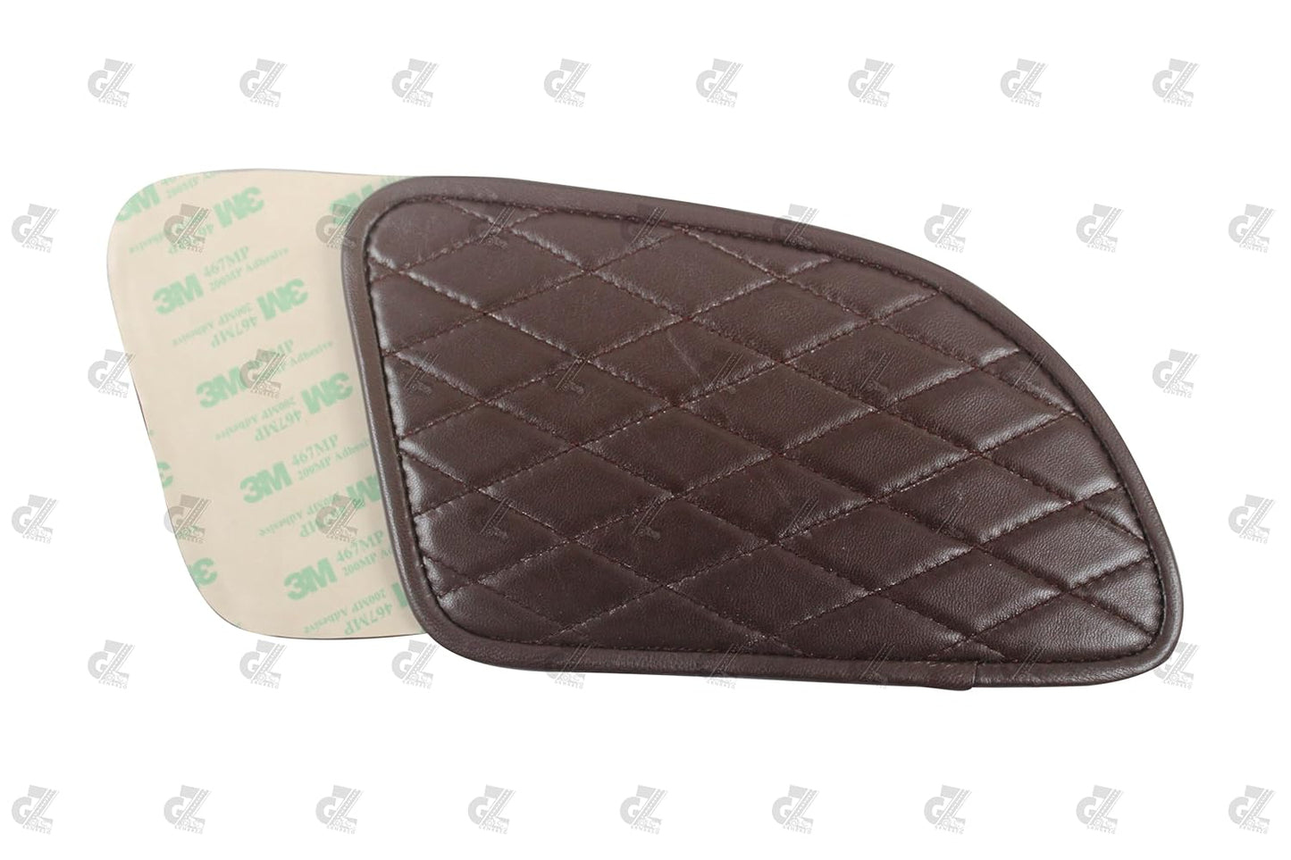 Genuine Leather Diamond Dark Brown Tank Pads with Brown Thread Compatible with Royal Enfield Continental GT 650