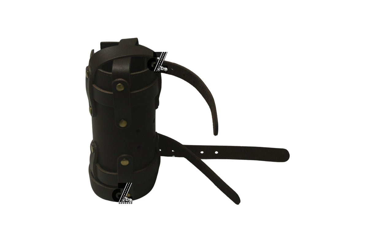 Genuine Leather Brown Water Bottle Holder for Universal Motorcycle