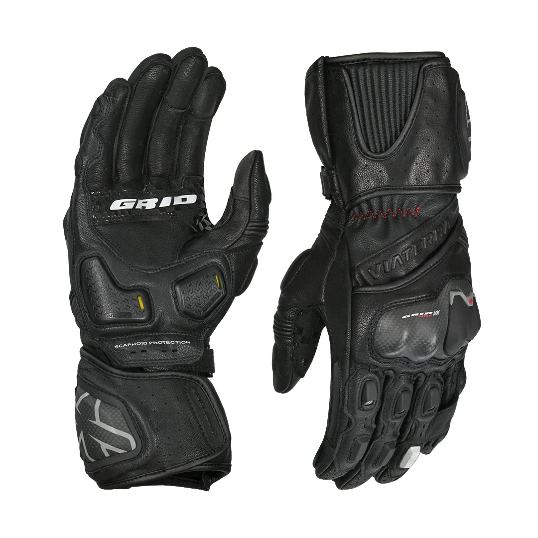 GRID MK3 FULL GAUNTLET RIDING GLOVES BLACK