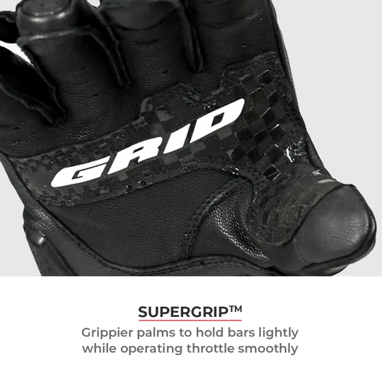 GRID MK3 FULL GAUNTLET RIDING GLOVES BLACK