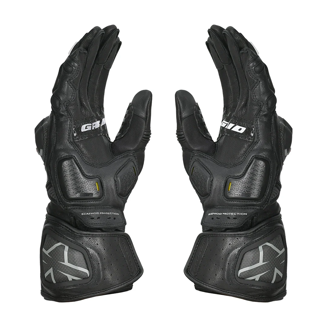 GRID MK3 FULL GAUNTLET RIDING GLOVES BLACK