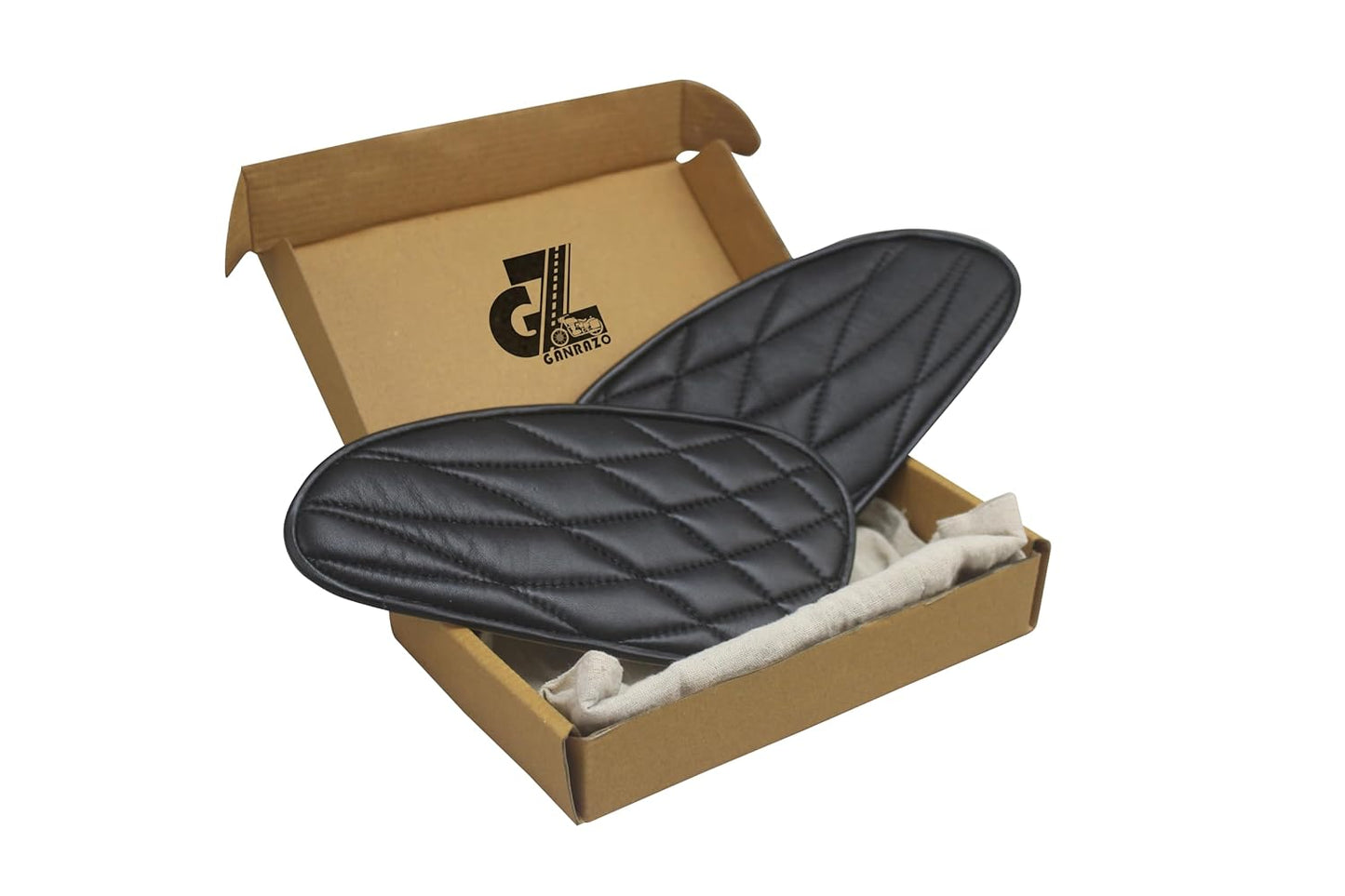 Genuine Leather Curve Diamond Tank Pads/Knee Pads/Tank Grip Thai Pads with Black Thread Compatible with Triumph Speed & Scrambler 400