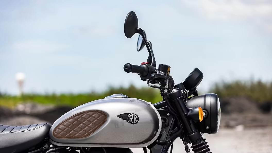 Genuine Leather Diamond Brown Tank Pads For Royal Enfield Hunter 350