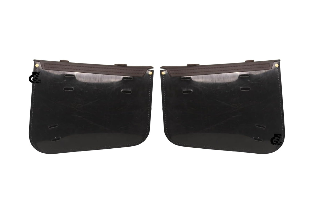 Genuine Leather Saddle Pannier Bag Right & Left Side Compatible with Interceptor & Continental Gt 650 (Brown)