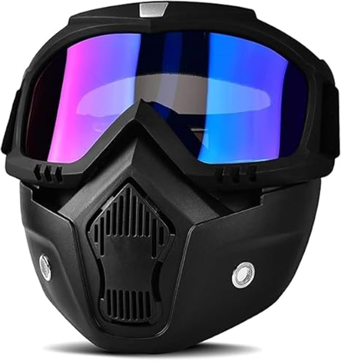 Goggle Mask Anti Scratch UV Protective Open Face & Eyewear Windproof Dirt Shield Adjustable Strap Soft Foam Padded Detachable for Cycling Bike Off Road Racing Riding Unisex Rainbow