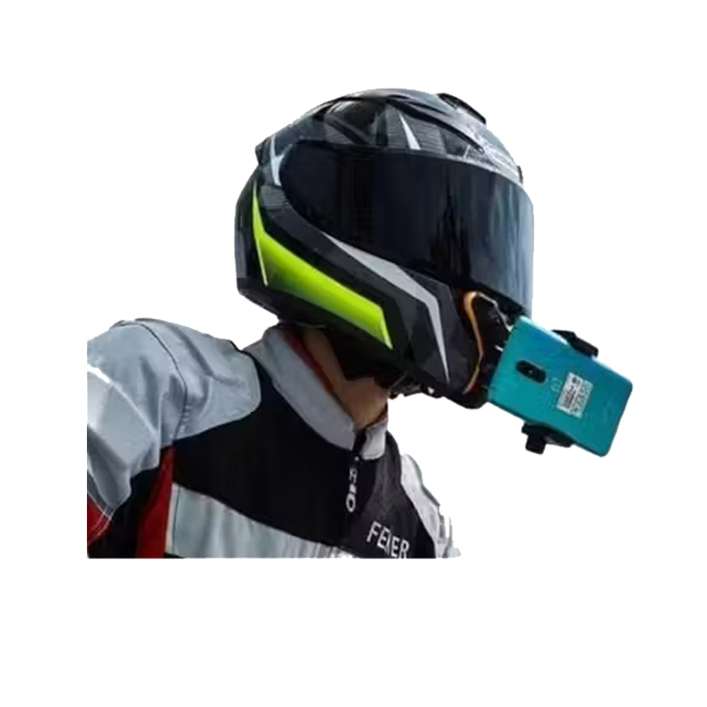 Helmet Chin Mount and Mobile Holder For Smartphone & Action Camera Blue