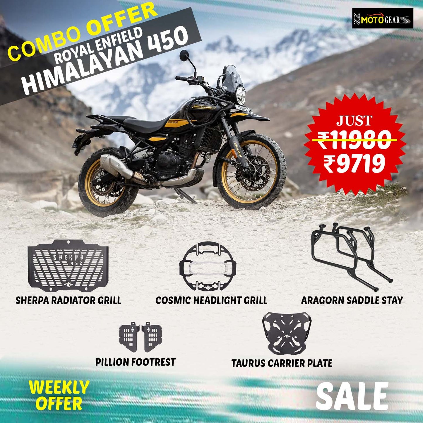 Aragorn Saddle Stay Combo Pack Of 5 Pcs Royal Enfield Himalayan 450