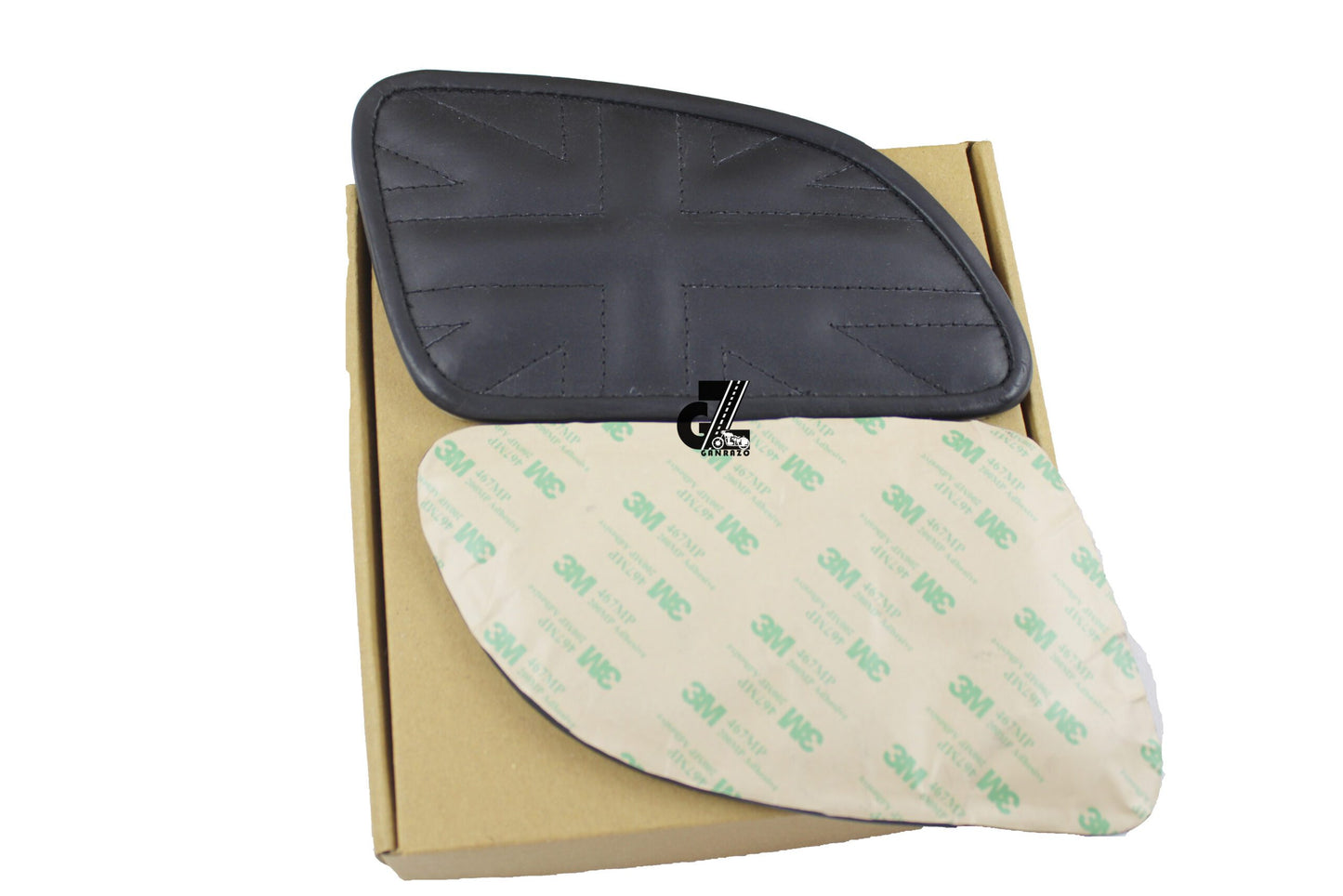 Leather Union Jack Black Tank Pad with Black Thread Genuine Leather for Royal Enfield Continental Gt 650