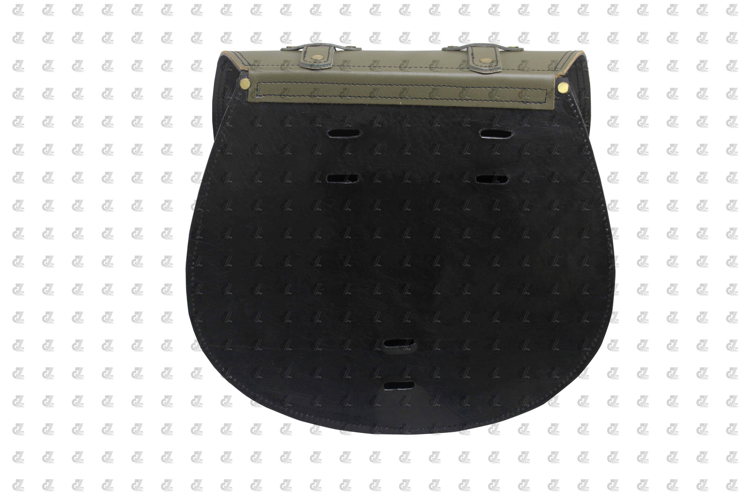 Leather Saddle Bag Green with Saddle Stay Pair For Super Meteor 650
