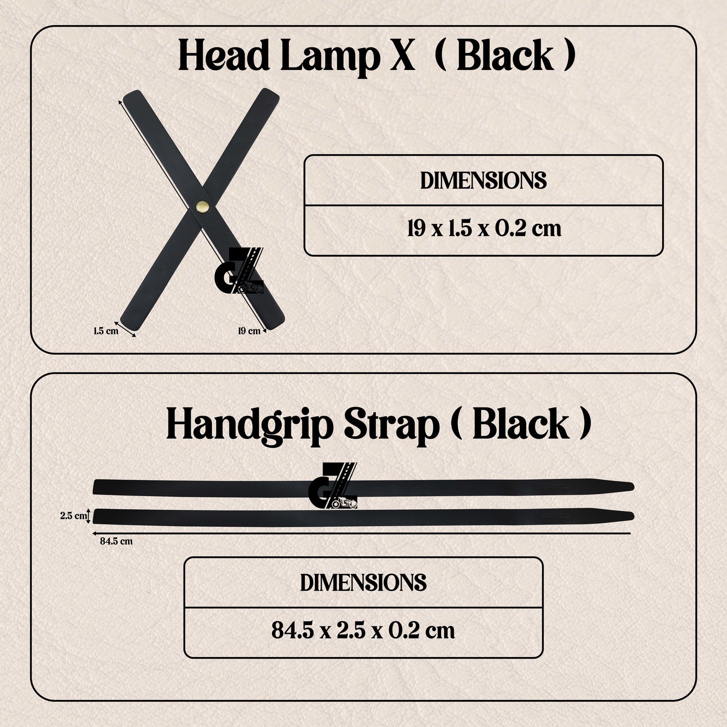 Leather Sticker Handgrip Straps & Head Lamp X Black For TVS Ronin, Hero Xpulse 200 210 Mavrick 440, Honda CB350 Hness CB350 CB350RS CB300R