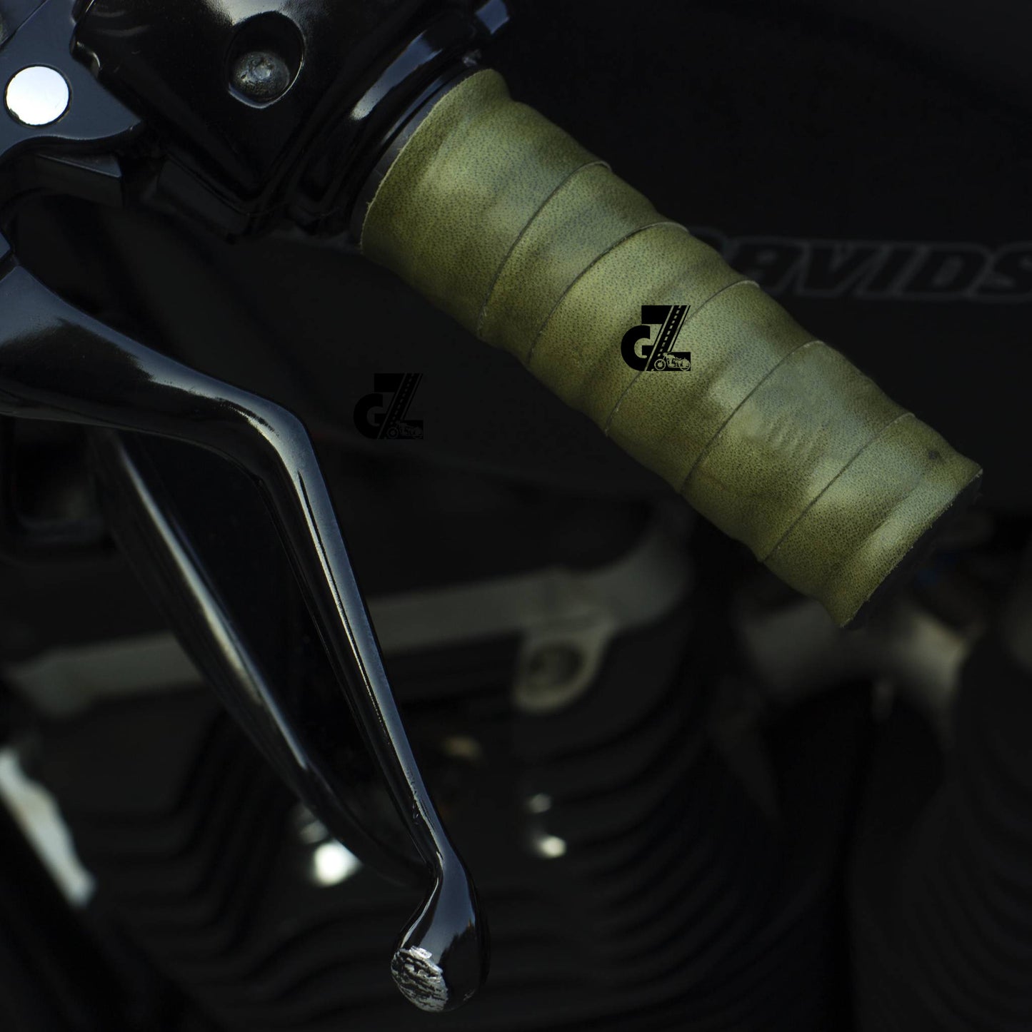 Leather Sticker Handgrip Straps Pair & Head Lamp X Olive For TVS Ronin, Hero Xpulse 200 210 Mavrick 440, Honda CB350 Hness CB350 CB350RS CB300R