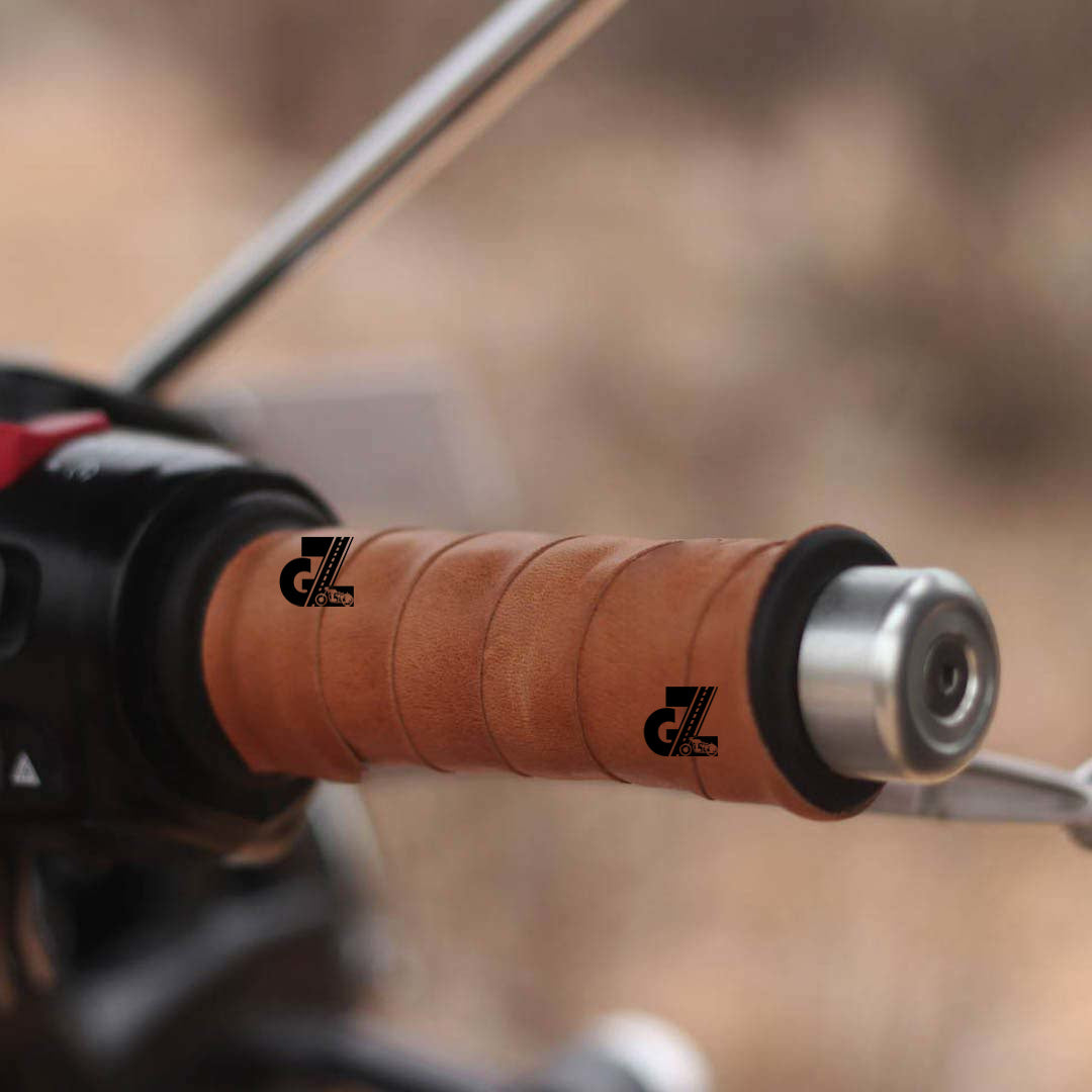 Tan Genuine Leather Sticker Head Lamp X With Handgrip Straps Pair Compatible With TVS Ronin, Hero Xpulse 200 210 Mavrick 440, Honda CB350 Hness CB350 CB350RS CB300R