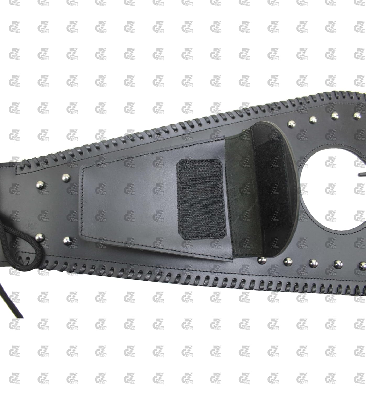Leather Tank Strap Bag With Pouch Black for Royal Enfield Super Meteor 650