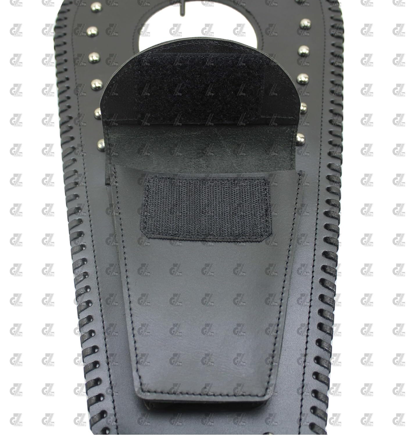 Leather Tank Strap Bag With Pouch Black for Royal Enfield Super Meteor 650