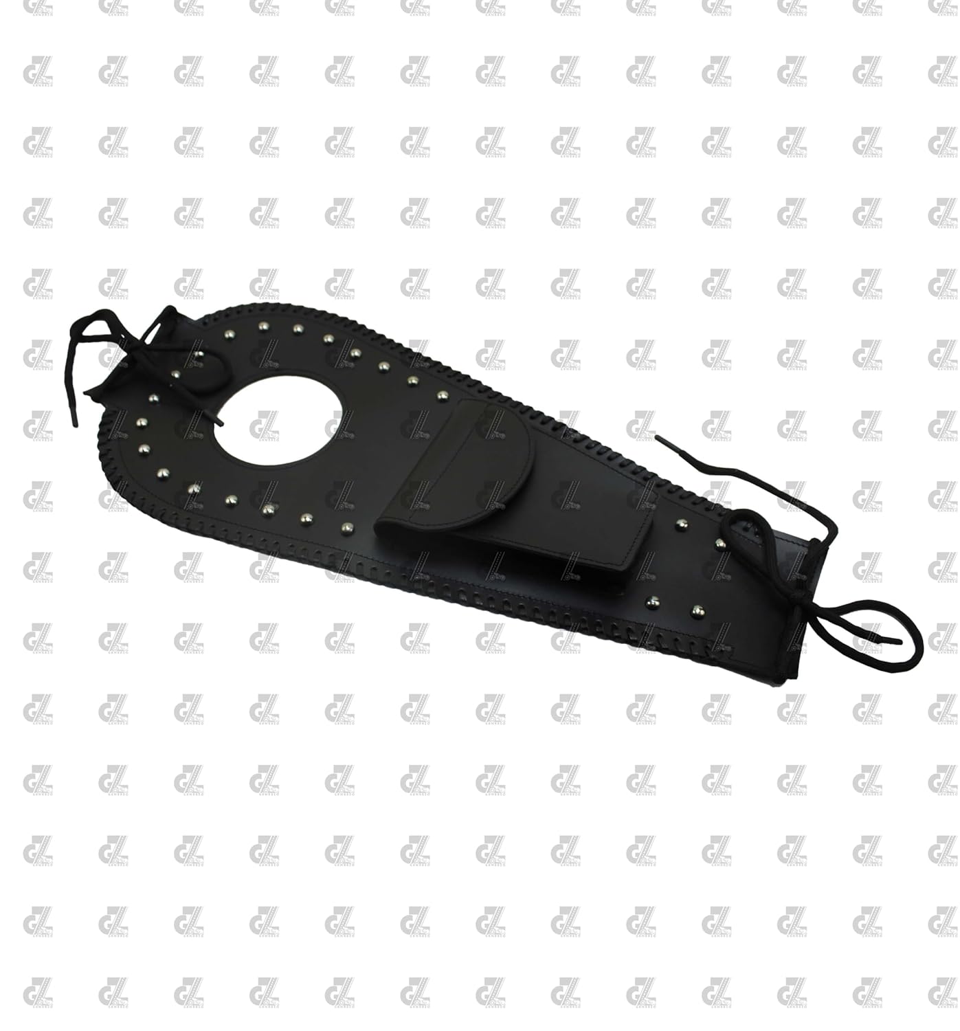 Leather Tank Strap Bag With Pouch Black for Royal Enfield Super Meteor 650